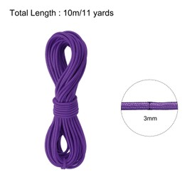 PATIKIL Elastic Cord Heavy Stretch String Rope 1/8" 11 Yards(3mm x 10m) Dark Purple for Crafting DIY Sewing Hook Straps Camping Tie Down Strap