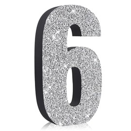 BAOOOFUL 7.8 Inch Glitter Number Table Centerpiece 0-9 Diamond Number 6 Birthday Table Decorations,Wooden Centerprise Digit 6 for Birthday,Chrismas,Graduation,Wedding,Anniversary Party Decorations