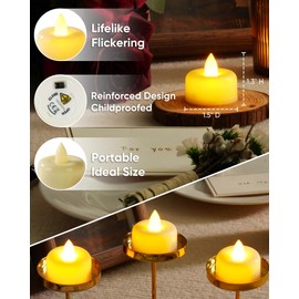 Amagic 24 Pack Remote Candles, Tea Lights with Timer, 400+Hours Flickering Flameless Battery Operated LED TeaLights Candles with Remote, for Table Centerpieces, Home Decor, Wedding, Party (Ivory)