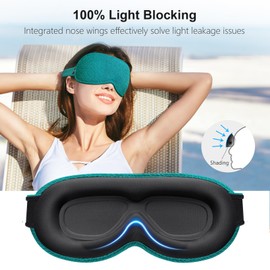 Gritin 100% Blackout Sleep Eye Mask for Women Men,Zero Eye Pressure Sleeping Mask-Ergonomic Design 3D Cutout Eye Movement and Eyelash Friendly Night Blindfold,Soft&Comfortable for Sleeping-Navy Blue