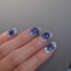 Blue Pop Magnet Handmade Nail Tips - Long Ballerina /