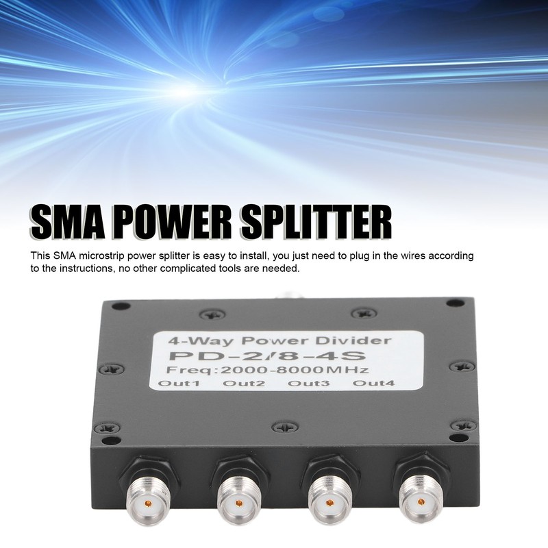 SMA Microstrip Power Splitter Combiner 2‑8GHz Stainless Steel 4 Way