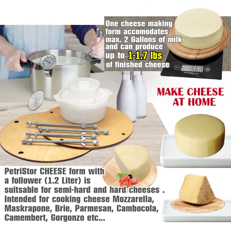Wooden cheese press diameter 11.2 in and 1 cheese making