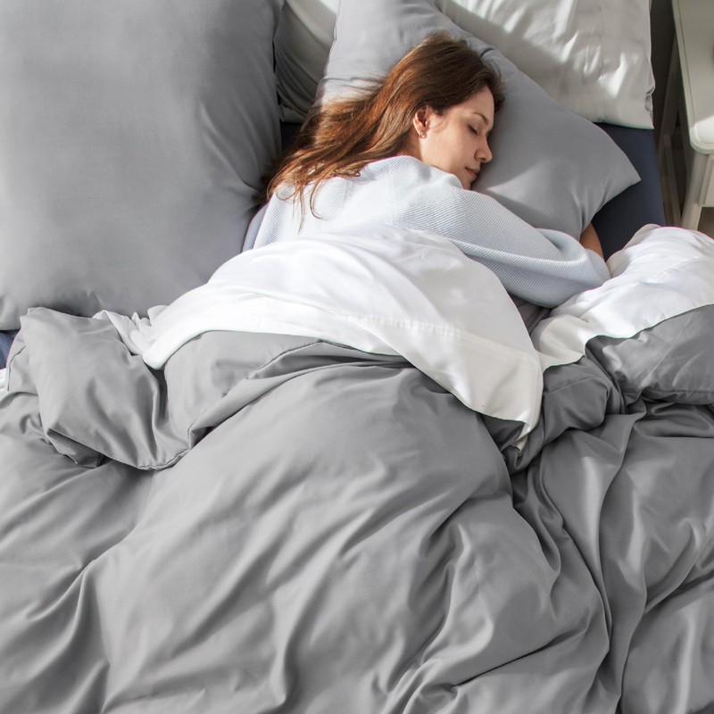 Bedsure Bed Linen 135 x 200 cm, 2-Piece Grey Bed