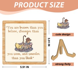 Inspirational Quotes Gifts for Baby Shower, Classic Winnie 3D Puzzle Plaque, the Pooh You are Braver than You Believe Puzzle Plaque, Home Nursery Bedroom Playroom Decor