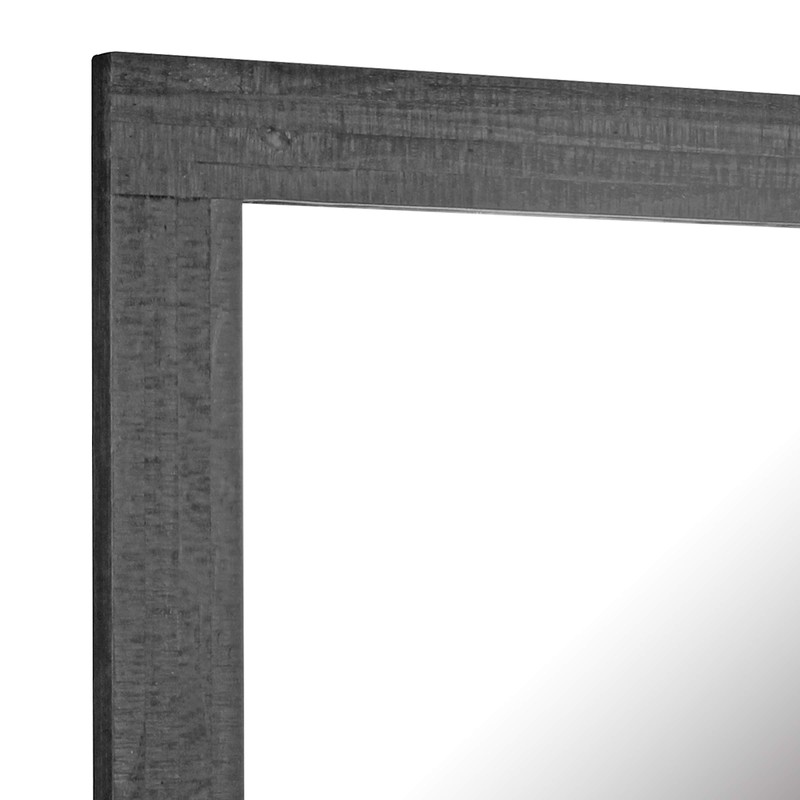 Stonebriar Rustic Rectangular Black Painted Wood Frame Hanging Wall Mirror