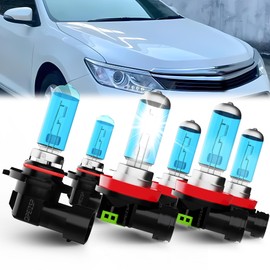 QIPEIZSP Compatible With Toyota Camry 2007-2014 Lights Headlights Bulbs, 9005/HB3/H10 High Beam + H11/H8/H9 Low Beams Halogen Headlight + H11 Fog Light, Pack of 6