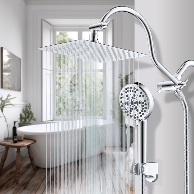 Hibbent All Metal CUPC Certified Shower Head, 10'' High Pressure