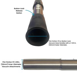 Wessel-Werk Adjustable Vacuum Extension Wand for Canister or Central Vacuum Accessories and Hoses, Fits 1-1/4 inch (32mm) Vacuum Accessories and Hoses (Button Locking)