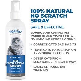 Mighty Petz Cat Deterrent Spray - Cat Indoor Repellent for Furniture, Plants, Couch Protector. Safe, Non-Toxic Anti Scratch Spray Made with Natural Ingredients: Vanilla Cinnamon, 8 oz