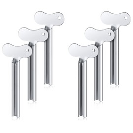 Hsthe Sea 6 pieces metal toothpaste squeezer squeeze tube stainless steel tube squeezer key roll tube creams colour squeezer tool for bathroom