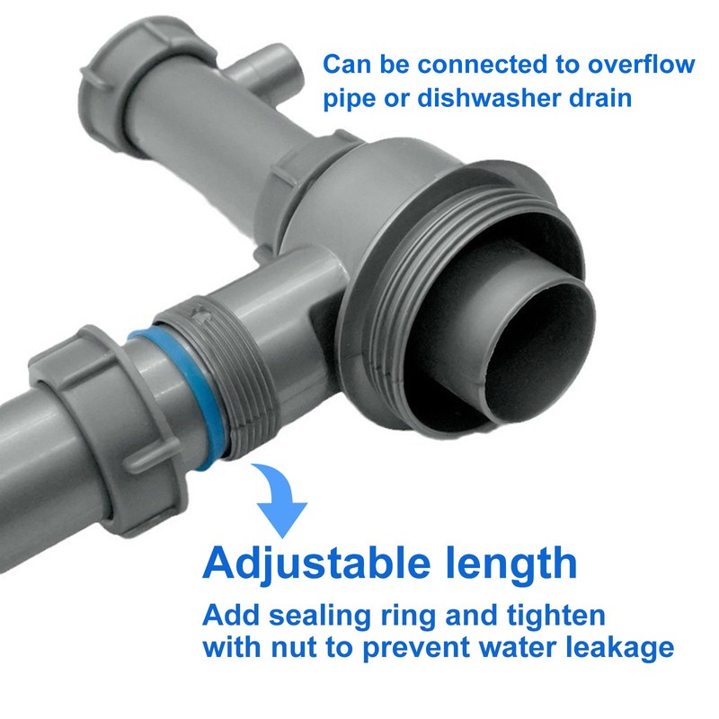 QruiLanTu 1 1/2" Sink Drain Kit P-Trap Drain Strainer Adjustable