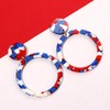 4th of July Earrings for Women Geometry Circle Red White