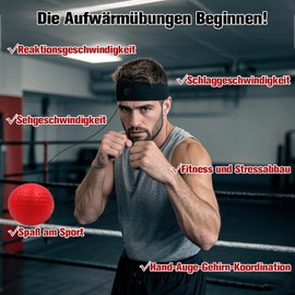 Asdsed Boxing Reflex Ball Set, 4 Balls + 2 Headbands, Perfect for Reflex, Reaction & Eye-Hand Coordination Training