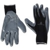 Delta Plus DPVE712GR Polyester Knitted Glove / Nitrile Palm, Black/Grey,
