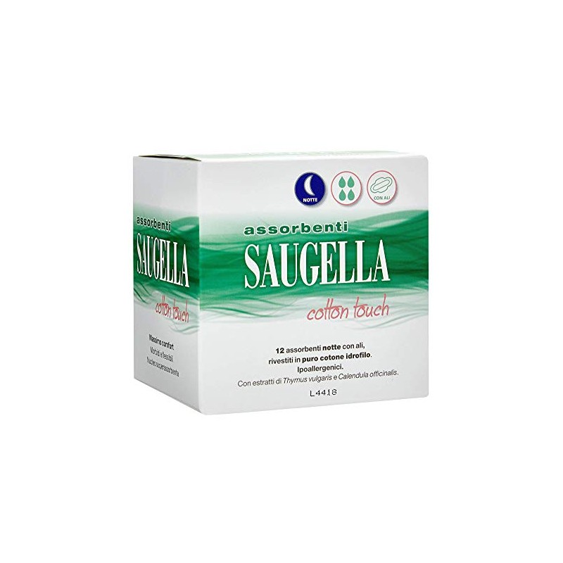 Saugella Cotton Touch assorbenti esterni notte ad azione antiodore con