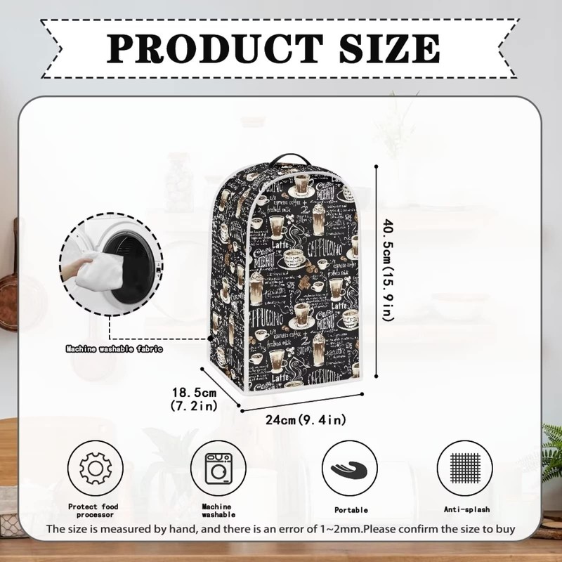 Poceacles Coffee Pattern Blender Covers for Kitchen Compatible with Food