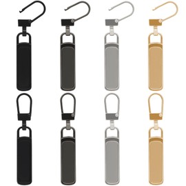 Zipper Pull Replacement for Small Holes, Detachable Tiny Zipper Replacement Slider for Luggage Jackets Backpacks Boots Purse Coat Pants(Silver, Black, Gold, Gun Black/8 Pack)