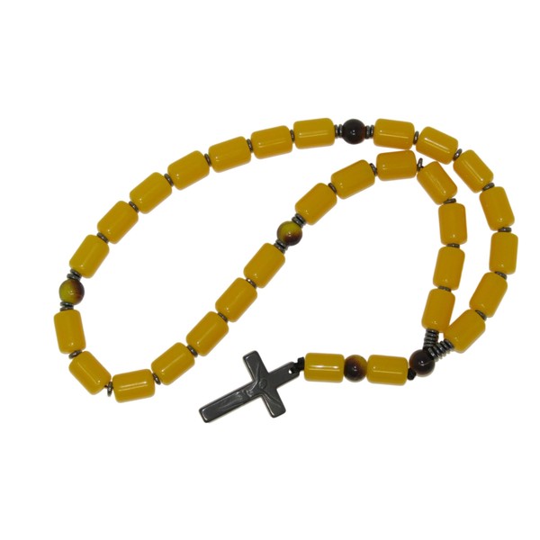 N125 Anglican Prayer Beads, Rosary, Polyester and Gemstone Beads Handmade