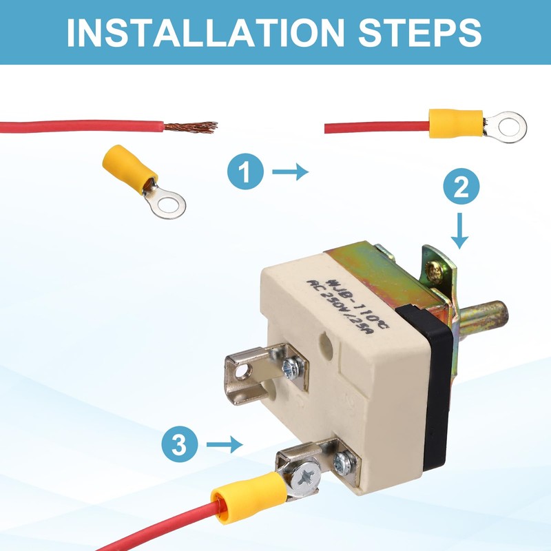 MECCANIXITY Temperature Control Switch 250V, 25A 30-110°C Capillary Thermostat Temperature