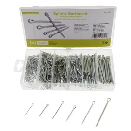 SeKi 17450 Split Pin Assortment 555 Pieces Made of Galvanised Steel, Diameter 1.6 - 4.0 mm, with Assortment Box, Locking Pin