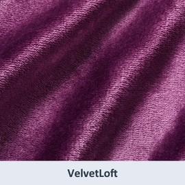 Berkshire Blanket Classic VelvetLoft® Solid Throw Blanket, Lightweight Soft Fuzzy Plush Throw Blanket for Bed and Couch, Eggplant Purple, 50x60 Inches