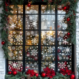 AXEN Christmas Window Clings, Window Sticker for Glass Christmas Decorations, Merry Christmas Window Decorations, Holiday Window Clings,Style 2