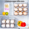 Egg holder for fridge, Egg organizer for refrigerator, Automatic Rolling