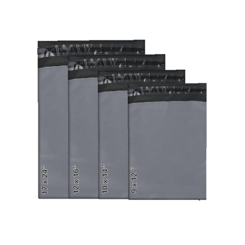 100 Pack Grey Colour Plastic Polythene Peel + Seal Mailing