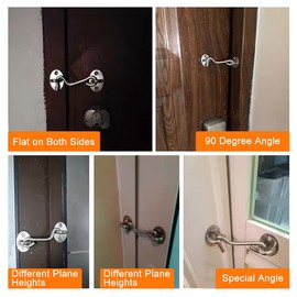 2Pcs Stainless Steel Cabin Door Hook & Eye Latch Lock Shed Gate Catch Silent Holder 3"