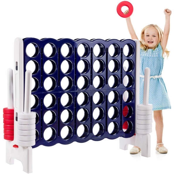 ARLIME Jumbo 4-to-Score Giant Game Set, Backyard Games for Kids & Adults, 4 in A Row W/Quick-Release Lever, 42 Build-in Rings Included, Jumbo Size for Outdoor & Outdoor Play