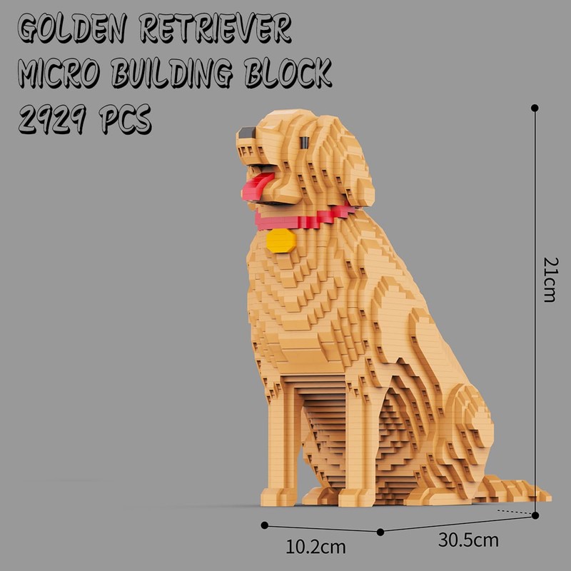HONLANCH Animal Dog Series Golden Retriever Micro Building Blocks Set(2929PCS)