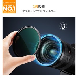 K&F CONCEPT 77mm Magnetic CPL Filter + Magnetic Adapter Ring Magnetic Adsorption Convenient Installation Circular Polarizer, Color Contrast, Reflective Adjustment, 18 Layer Nano Coating, 1 Cleaning Cloth Included (Nano-Klear)