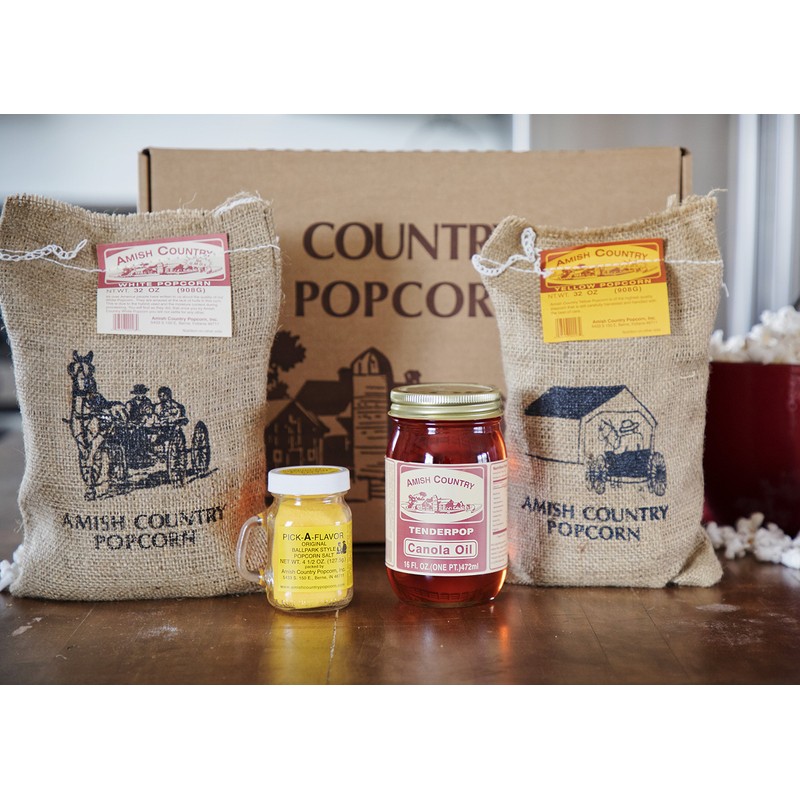 Amish Country Popcorn | 4 lb Burlap Variety Set |