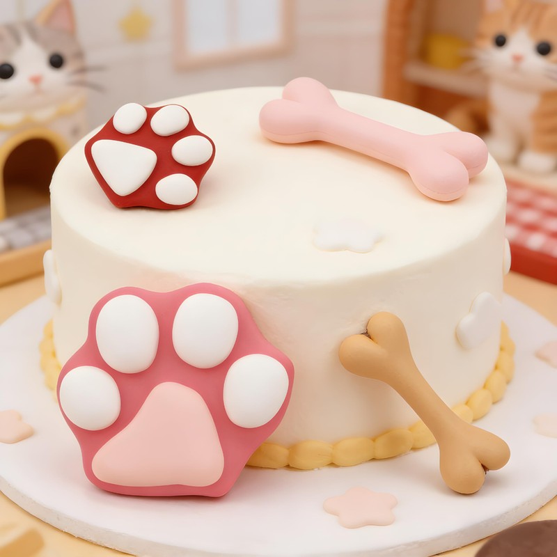 Cat Paw Fondant Mold Dog Paw Bone Silicone Mold