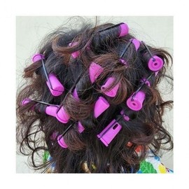 DIY Perm Hair Rollers 10-Piece Set with Rubber Bands Curling