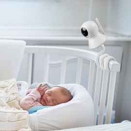 HOLACA Baby Monitor Holder Compatible with BURNNOVE SM35PTZ and Most Other Baby Monitors, Holder for Attaching to Cot Shelves or Furniture (White)