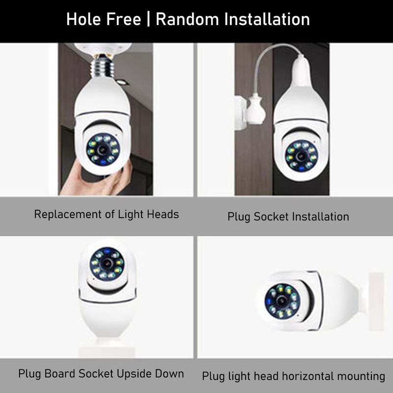 Surveillance Camera 3MP Wireless WIFI Remote Control Outdoor E27 Bulb