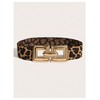Floerns Women's Wide Elastic Belt Vintage Leopard Square Symmetrical Buckle