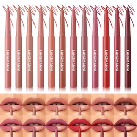 LANGMANNI 12 Colors Sculpting Matte Velvet Lip Liner Set,Smooth Creamy Texture,Waterproof And High Pigmented For Girls Daily Application Lip Makeup