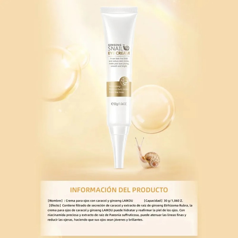 MOPOYAT Crema para Ojos Ginseng y Caracol Nutritiva 30g x2