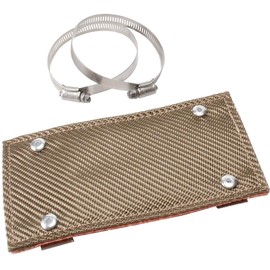 Design Engineering 010453 Titanium Pipe Shield 4" x 8" Exhaust Heat Shield