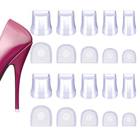 High Heel Protectors Heel Caps, 10 Pairs Clear Heel Covers for High Heel Shoes Anti Slip Noise Reducing U Shape Heel Stoppers Stiletto Tip Protectors for Weddings Grass Gravel Outdoor Use