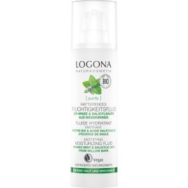 LOGONA Naturkosmetik Klärendes Tag & Nacht Feuchtigkeitsfluid, Verfeinert & beruhigt das Hautbild, Vegan, 30ml