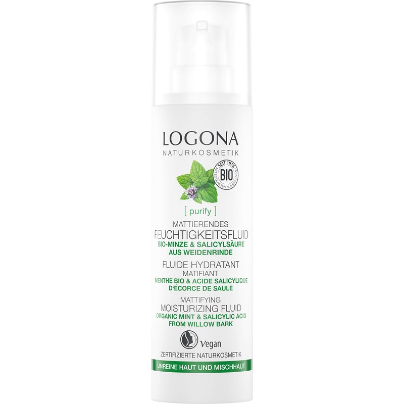 LOGONA Naturkosmetik Klärendes Tag & Nacht Feuchtigkeitsfluid, Verfeinert & beruhigt