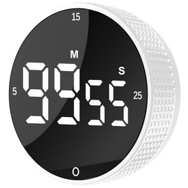 Upgrade Digital Kitchen Timer - Magnetic Countdown Countup Visual Pomodoro Timer with Large LED Display, 3-Preset Times (5, 15, 25), 3 Volume Levels, Ideal for Cooking, Baking and Fitness