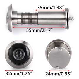 Sumnacon Safety Door Viewer,Solid Brass 220-degree Door Viewer/Peephole with Heavy Duty Rotating Privacy Cover for 1-3/8" to 2-1/6" Doors, Durable Door Viewer for Home Office Hotel (2 Pcs Silver)