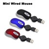 Samudgate Wired Mouse, Small Retractable Cable USB Mouse Mini Optical