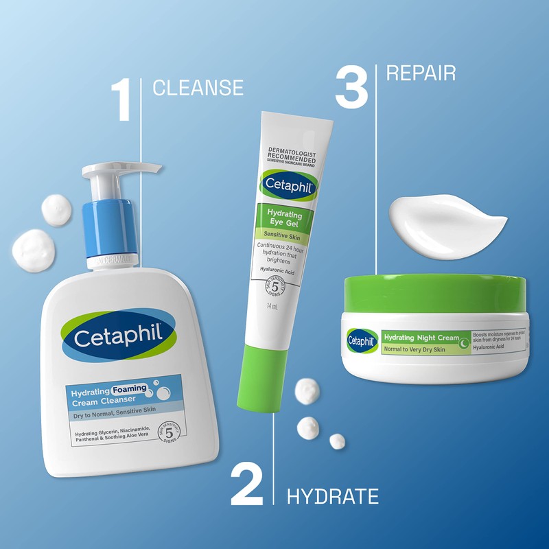 Cetaphil Hyaluronic Acid Eye Gel, 14ml, Eye Cream with Niacinamide,
