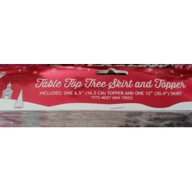 T.O.P. New Holiday Village Christmas table top tree skirt and topper Frosty Snowman NIP